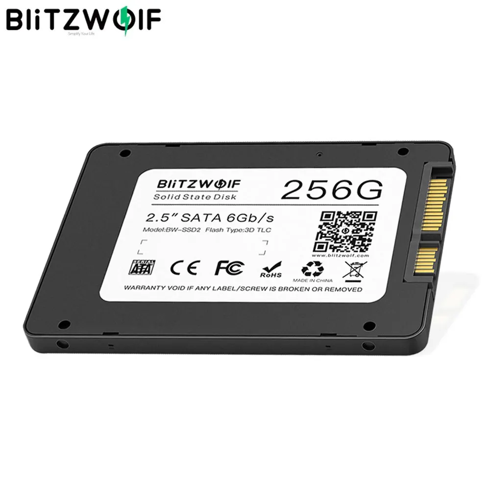 BlitzWolf BW SSD2 256 ГБ 2 5 &quotSATA3 6 Гбит/с R/W при 520/430 Мб/с Твердотельный диск TLC чип