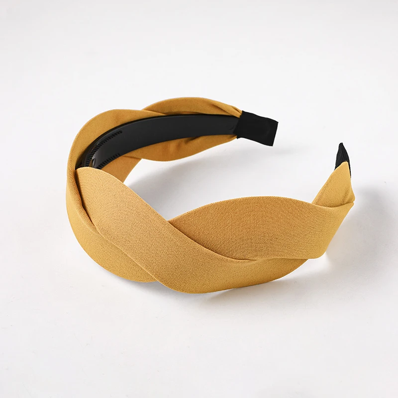 

New Wave Shape Cross Weave Twist Hairbands Solid Color Women Headbands Fashion Hair Hoops Headwear Elegant Hair Accessories