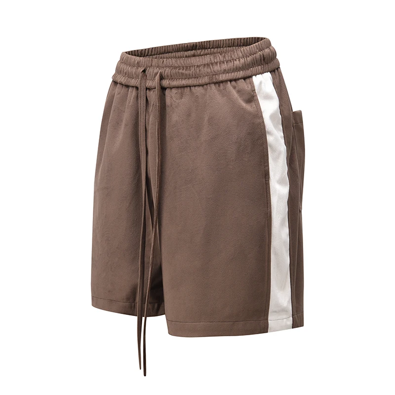 

Harajuku Side Striped Drawstring Fleece Summer Shorts Mens Pockets Oversize Loose Casual Short Hip Hop Loose Knee Length Pants
