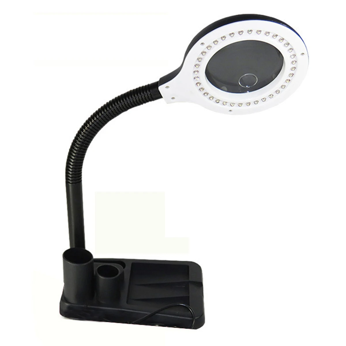 

AU Plug Crafts Glass Lens LED Desk Magnifier Lamp Light 5X 10X Magnifying Desktop Loupe Repairing Tools with 40 LEDs Stand