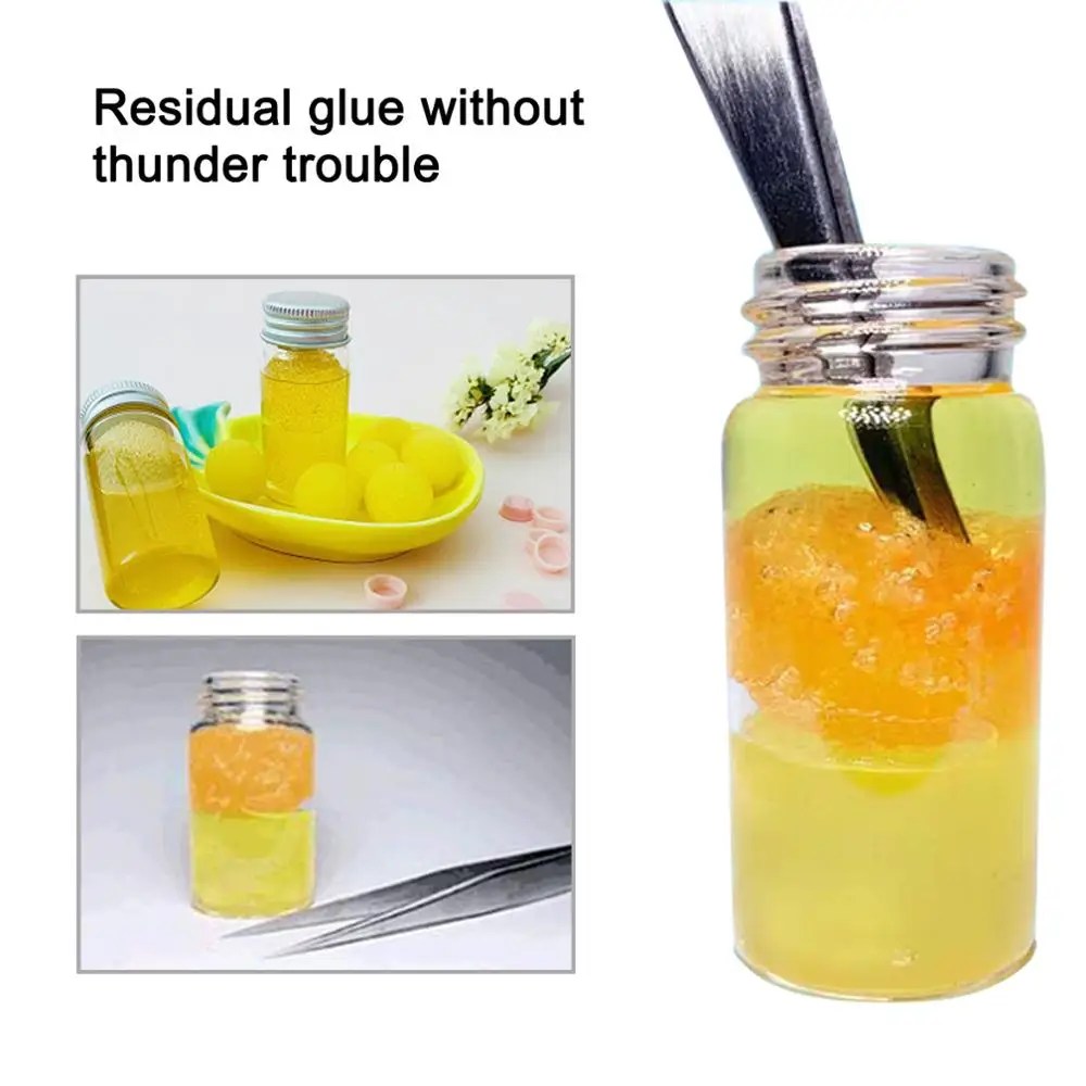 

Professional Eyelash Extension Tweezers Cleaning Tools with Glue Remover Liquid and Sponge Ball Eyelashes Tweezers Cleaner Tool