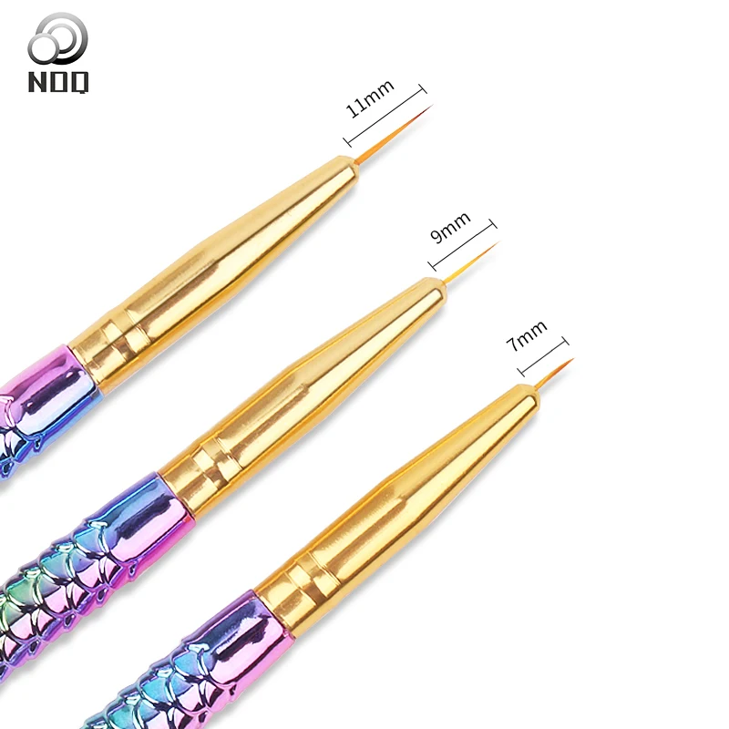 NOQ 3 шт. хвост русалки ногти карандаш тянущийся провод кисти для ногтей стержень