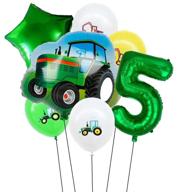 7 шт. трактор воздушные шары с гелием 32 дюймов номер Фольга шар Baby Shower фермы