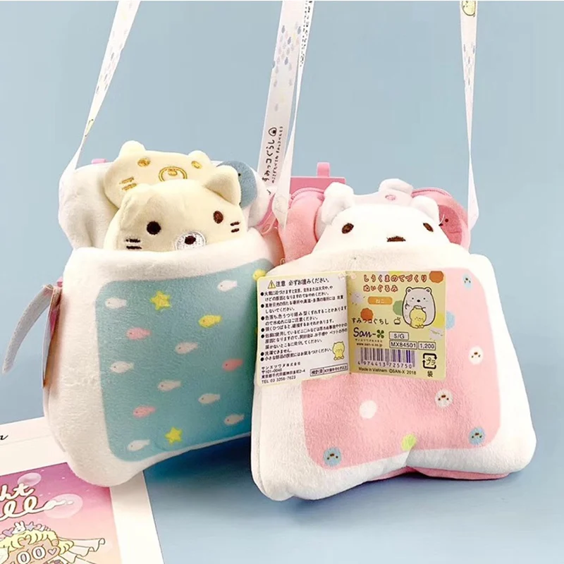 Kawaii Япония Sumikko гураши плюшевая мягкая сумка через плечо набивная косметичка для