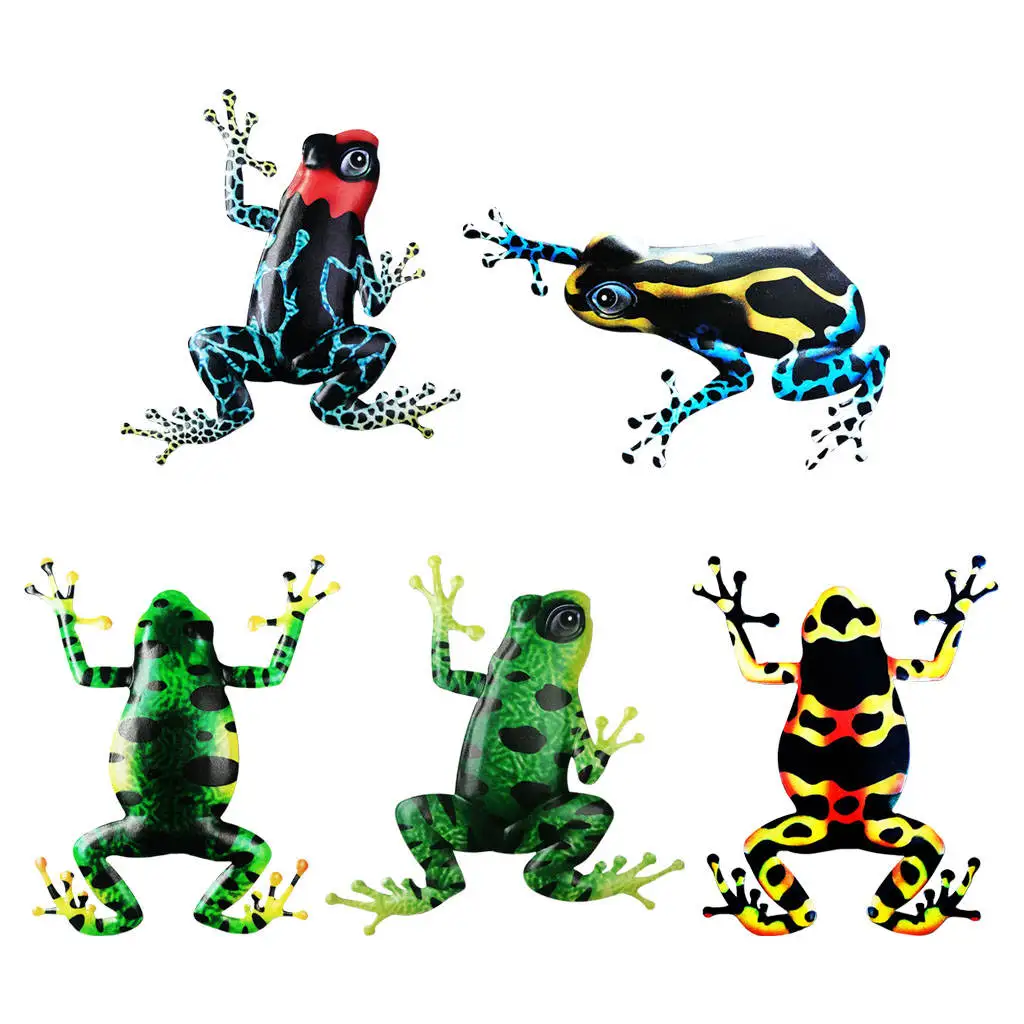 

Frog Hanging Sculpture Colorful Metal Wall Decor for Outdoor Yard Sidewalk