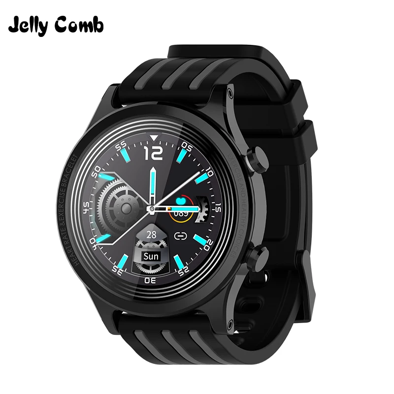 Умные часы с сенсорным экраном Jelly Comb 1 28 дюйма IP68 водонепроницаемые пульсометром