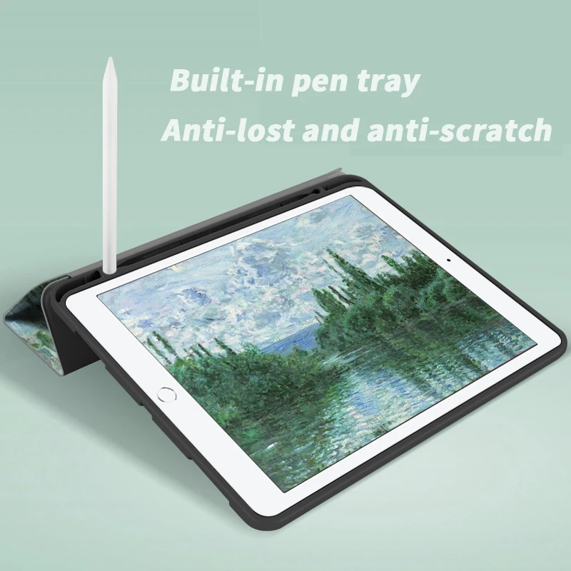 Чехол для iPad Air 45th Pro 10 5 11 12.9 трехскладной мягкий чехол с держателем ручки планшета