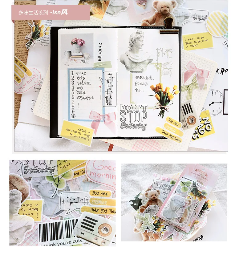 KSCRAFT 60 шт. INS ветер веллум наклейки для скрапбукинга Happy planner/изготовление открыток/Журнал проекта