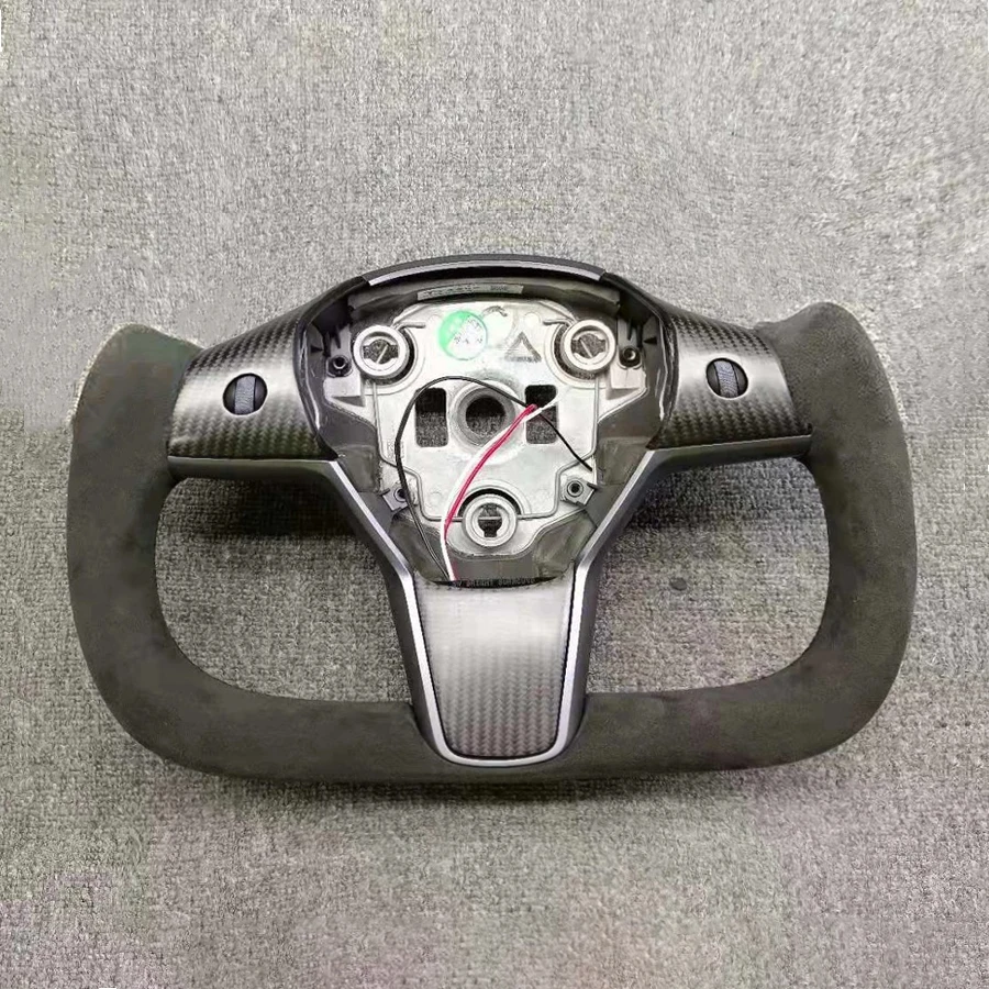 

Хомут Алькантара Aroham матовое рулевое колесо из углеродного волокна для модели Tesla Y Модель 3 2017 2018 2019 2020 2021 нагрев или без нагрева
