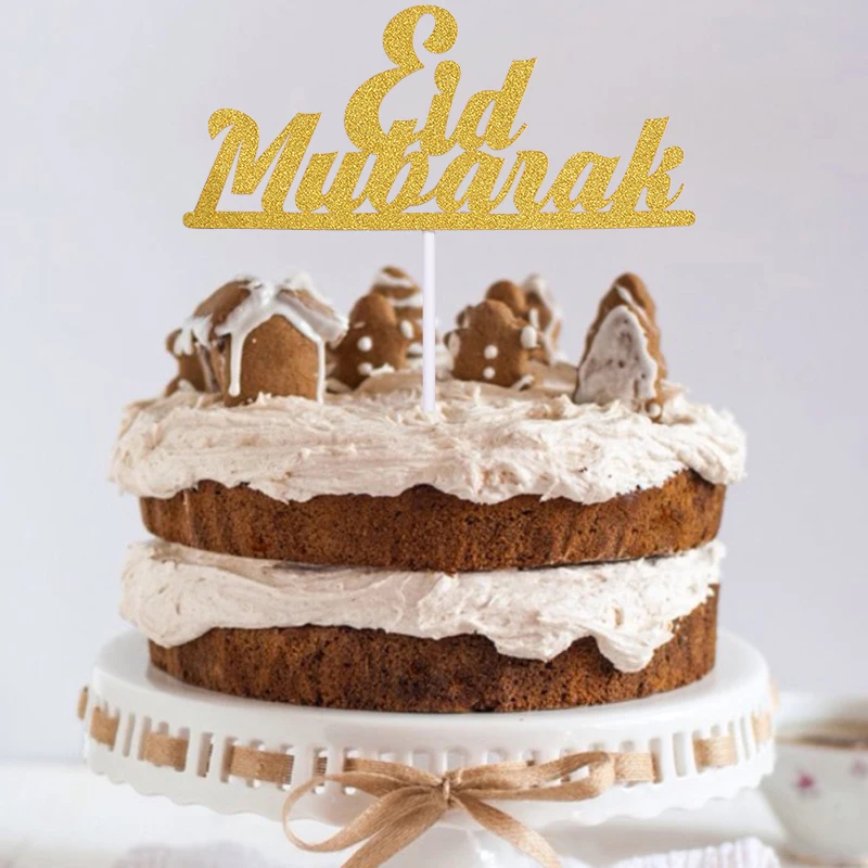 1 шт. украшения для торта Eid Mubarak золотые серебряные Топпер Рамадан Kareem вечерние
