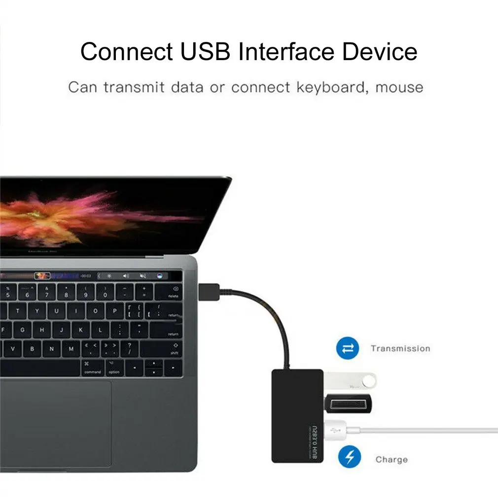 USB 4 Порты и разъёмы концентратор электроадаптер для зарядки кабель смартфона