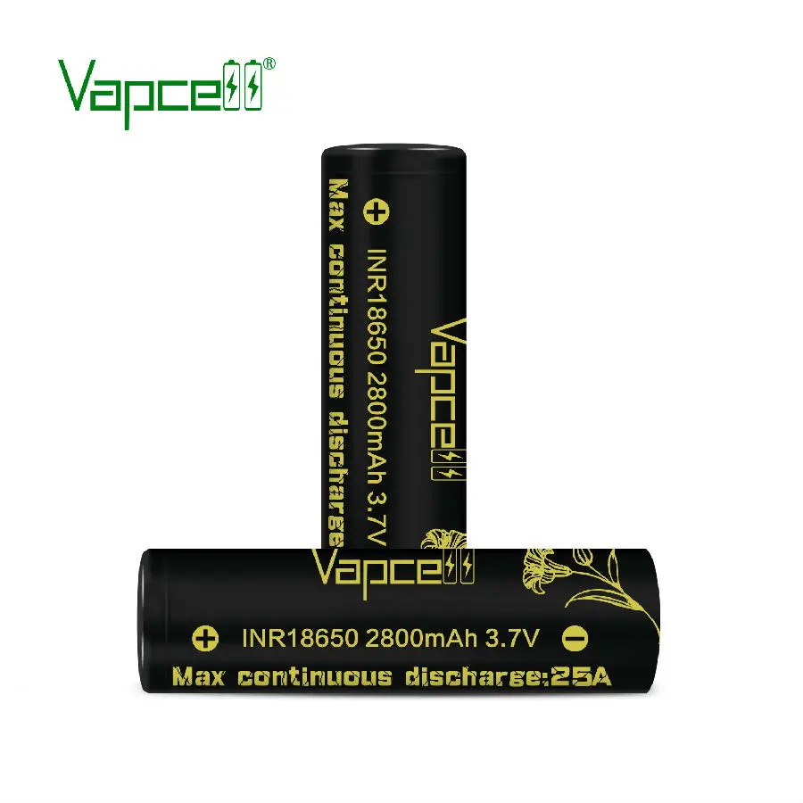 Бесплатная доставка 2 шт. перезаряжаемая литиевая батарея VAPCELL 18650 2800 мАч 25 А 3 7 в