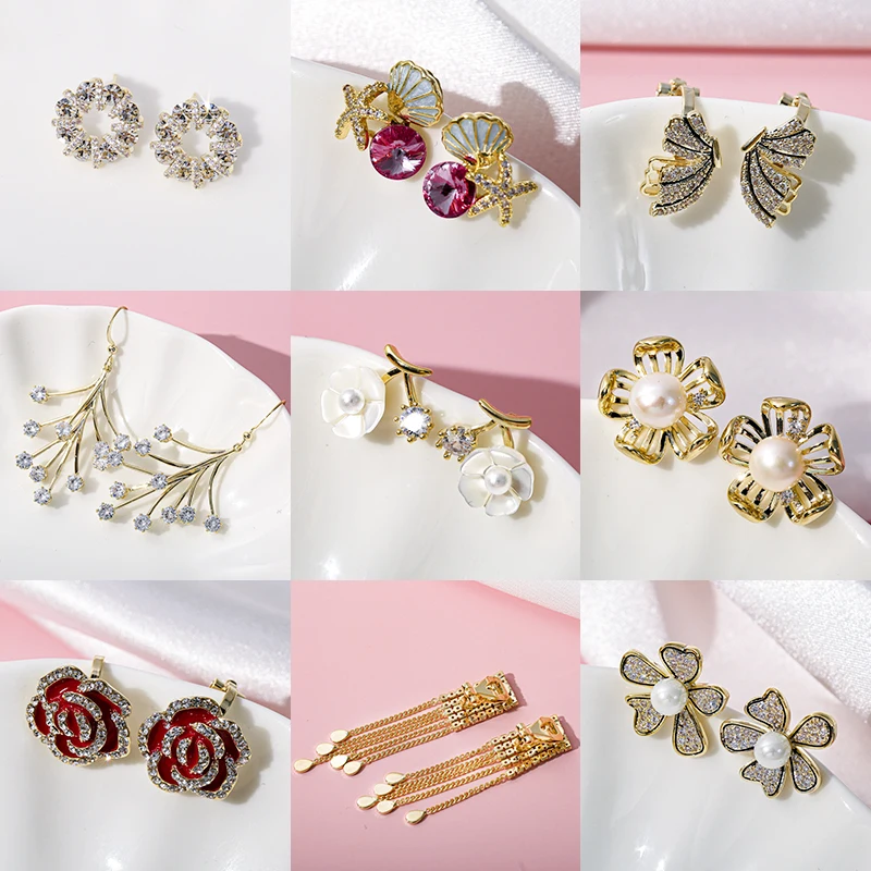 

9 Colors Korean Fashion Earrings for Women Temperament Web Celebrity Advanced Sense of Earrings Jewelry Accessories