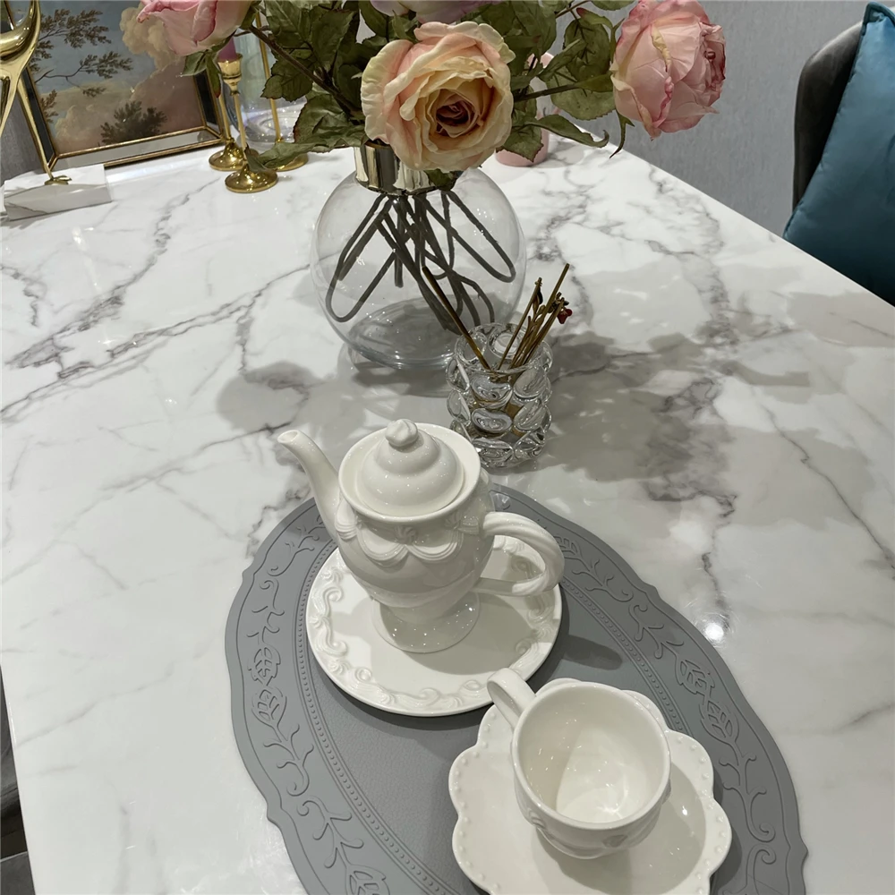 Овальная силиконовая салфетка под прибор в виде цветка посуда маслостойкий