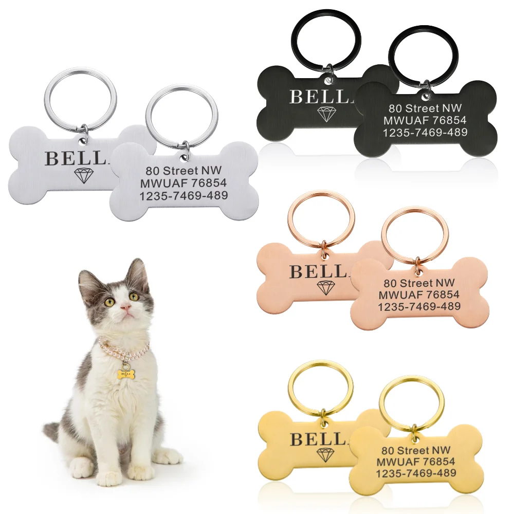 

Anti-lost Tag Pet ID Tags Personalized Free Engraving Custom Tag Engraved Dog Cat Name Tags Pet Collar Id Tags Dog Accessories