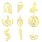 5 шт.лот 100% серьги-подвески из нержавеющей стали с геометрическим цветком и полумесяцем, оптовая продажа, радужные украшения, подвески, минимализм, пчела