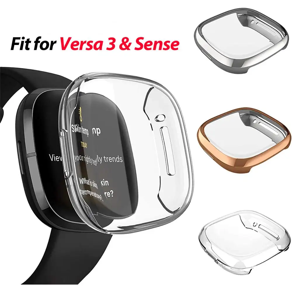 Ультратонкий защитный чехол для экрана Fitbit Versa 3 Sense упаковки полностью из ТПУ