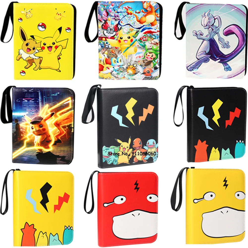 Carpeta de tarjetas de dos bolsillos de Pok&eacute;mon, &aacute;lbum de coleccionistas, tarjeta de juego de Anime, juguete para regalo port&aacute;til para chico, 9 estilos, 200/400-0
