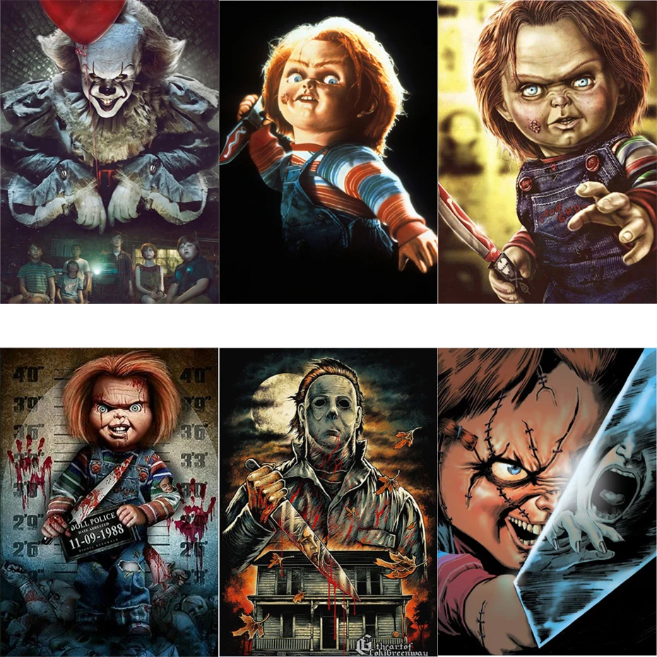 

tapb Horror Movie DIY Painting By Numbers For Drawing HandPainted On Canvas Pictures By Numbers Christmas Festival Art Gift