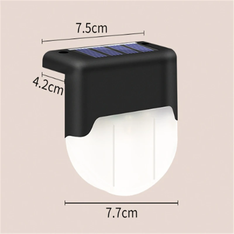 

6pcs LED Solar Lamp Path Stair Outdoor Waterproof Wall Light Garden Landscape Step Stair Decorative Deck Light Fence Solar Light