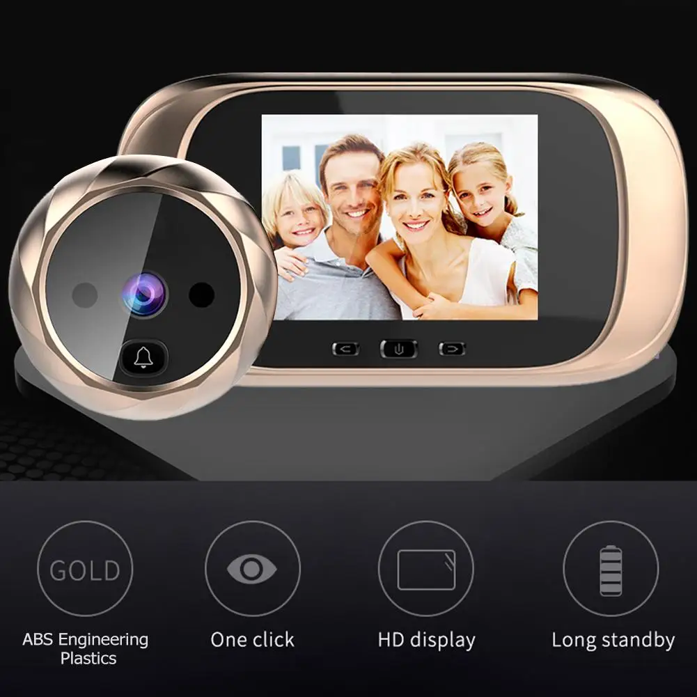 

DD1 Infrared Motion Sensor Doorbell 90 Degrees Wide Angle View Camera Door Bell Equipped With 2.8 Inch Tft Lcd Can Take Pictures