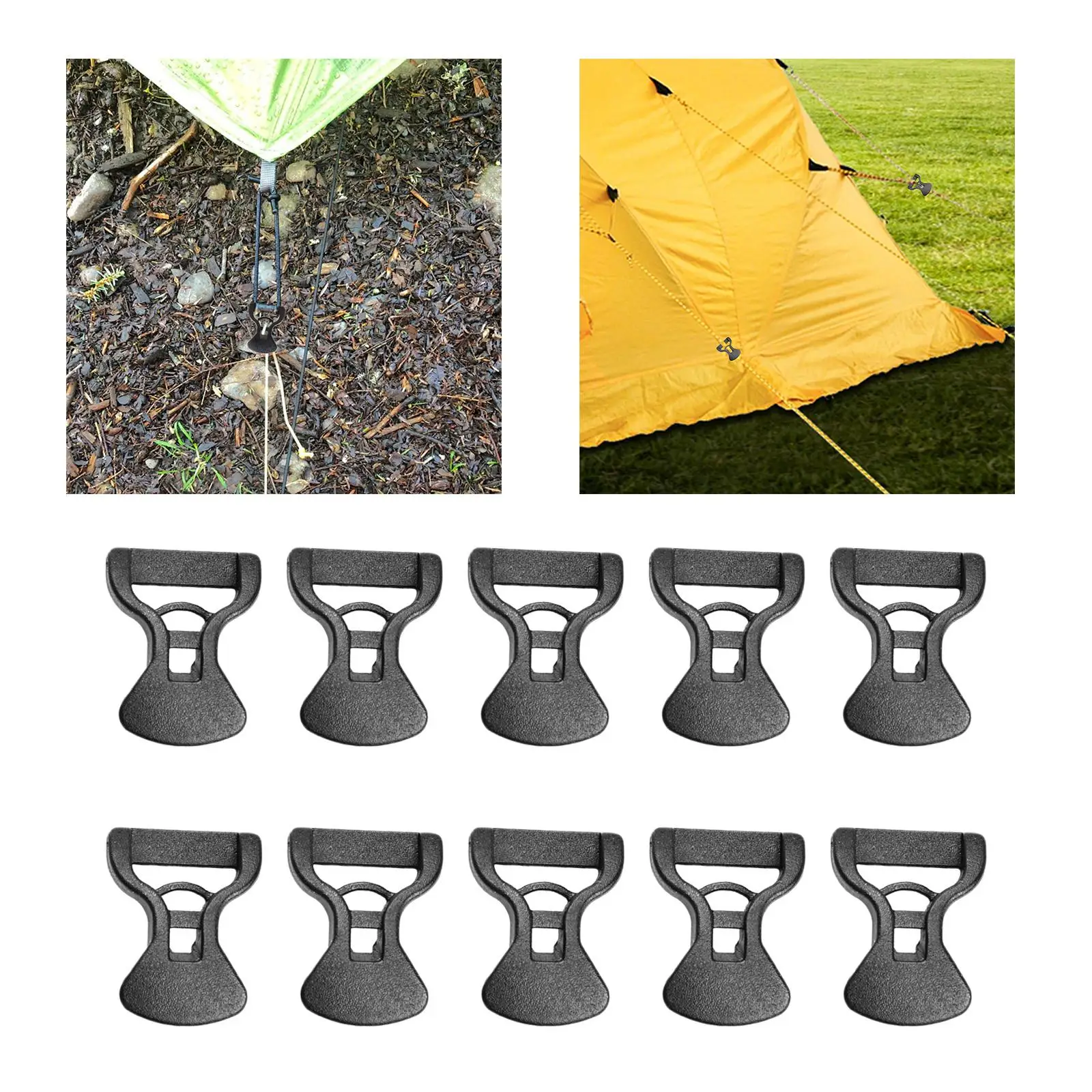 

10Pcs Tent Tarp Adjustment Buckle Tensioner Wind Rope Buckle Anwing Quick for Backpacking Camping Canopy Rope Buckle Accessories