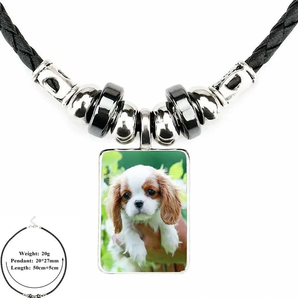 Ей глазурь для женщин подарок ожерелье с подвеской в виде собаки кавалера Кинг