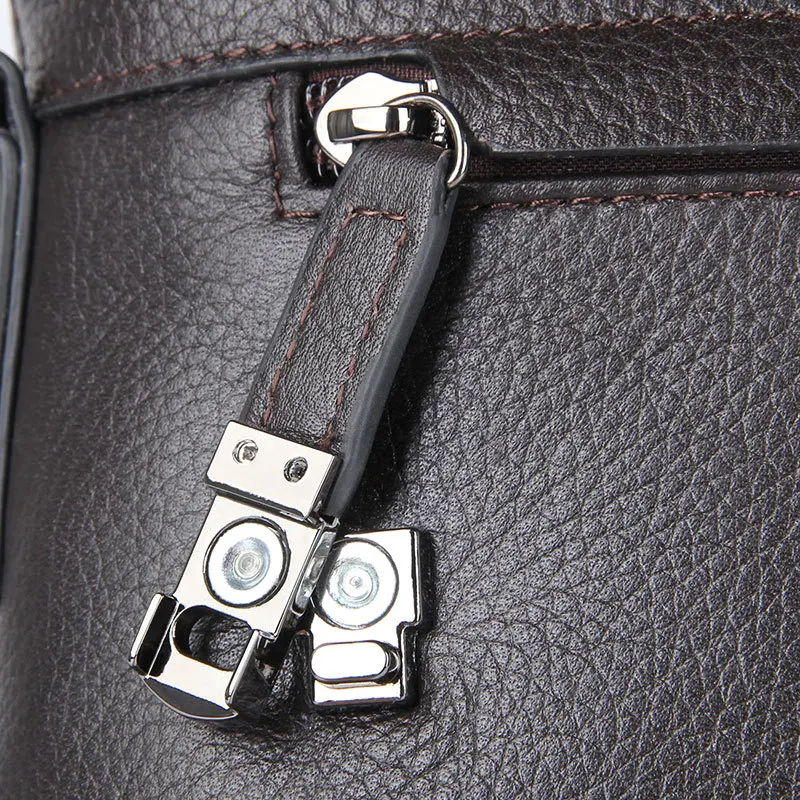 Nesitu Highend Black Chocolate Blue Genuine Leather 14'' Laptop Office Men's Briefcase Business Messenger Bag A4 Portfolio M7412