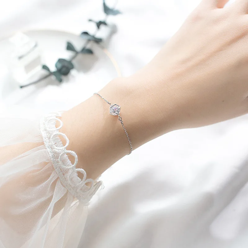 Женский браслет из серебра 100% пробы с фианитом 18 см | Украшения и аксессуары