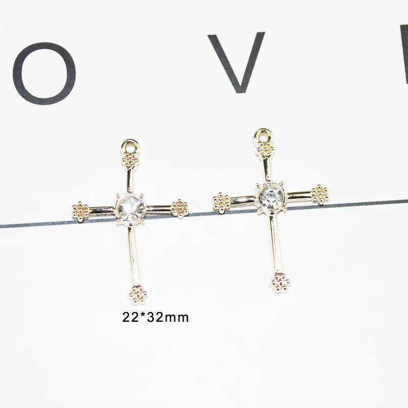 10 шт./лот новое поступление золотой серебряный цвет крест очаровательные