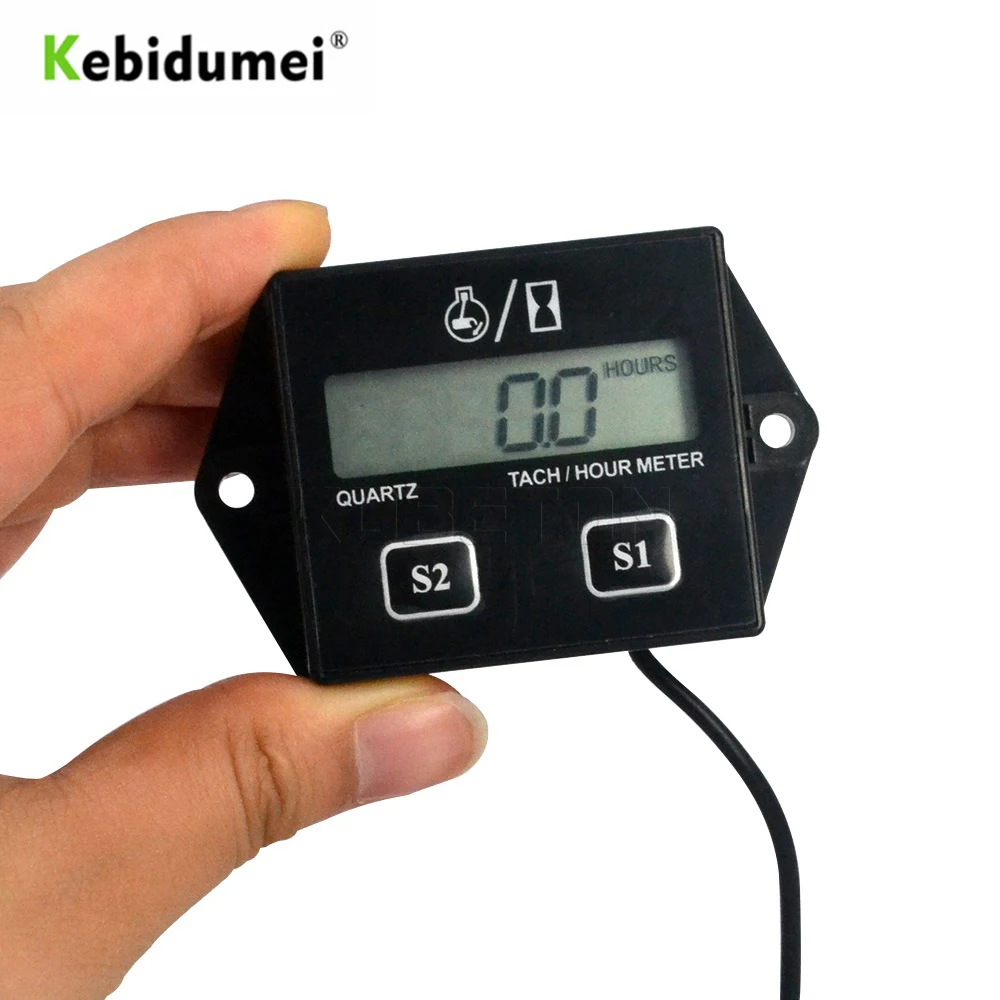 Hour Meter 2&amp4 Digital Tachometer Stroke Engine LCD Display Spark Plugs RPM Tacho Tach Gauge Spin For Car Boat Motorcycle Bike |