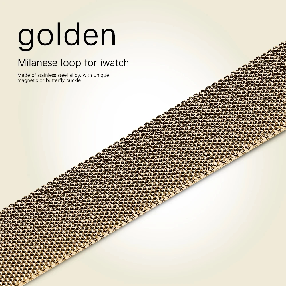 Milanese Loop Strap For Apple watch band 40mm 44mm 38mm 42mm watchband Metal mesh correa bracelet Apple watch Series SE 6 5 4 3
