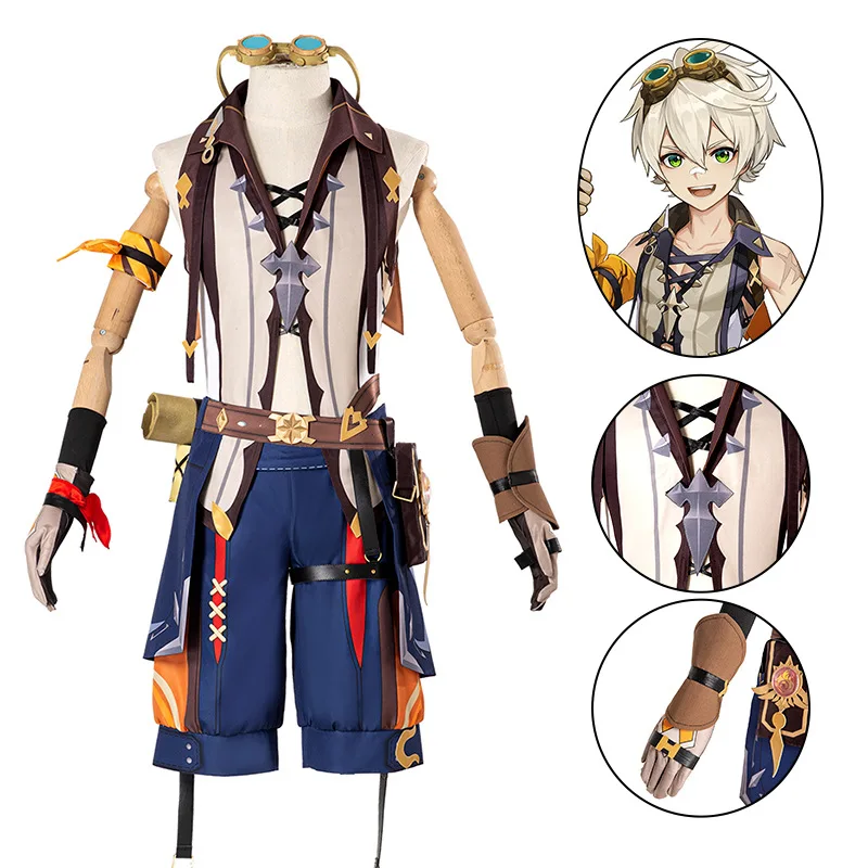 

Anime Genshin Impact Costume Bennett Cosplay Halloween Party Dress Game Clothes Wig Shoes Jacket Suit Hot Sale Girls Clothes