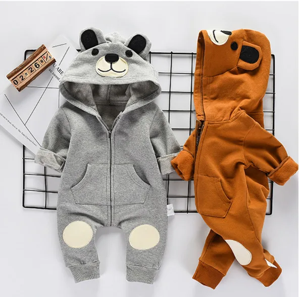 

Cute Bear Newborn Infant Baby Boy Girl Kid Hooded Jumpsuit Clothes Outfit