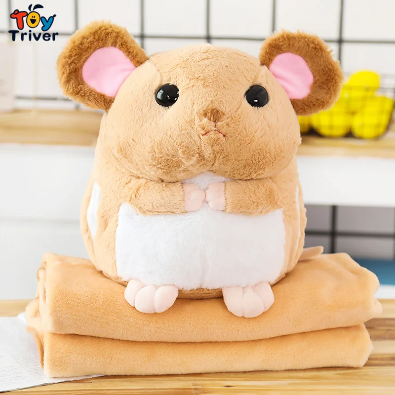 Kawaii Мышь Крыса плюшевые игрушки портативное одеяло Кукла грелка для рук дети