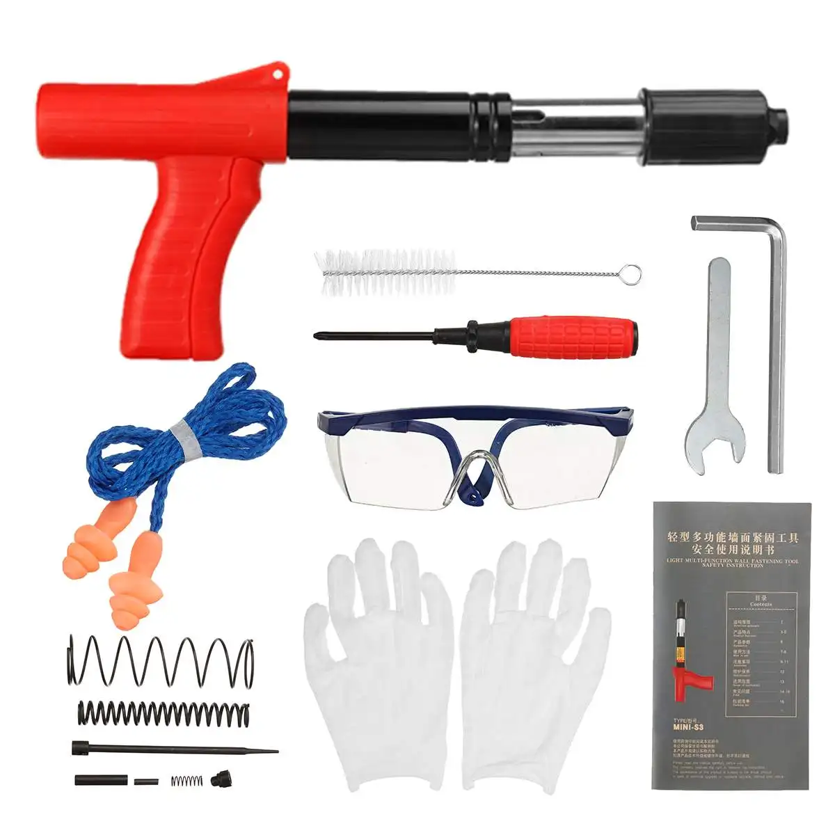 4 Gears Adjust Power Tools Steel Nails Guns Rivet Tool For Wire Slotting Device Decoration Rivet Gun Labor-saving Tool Home DIY