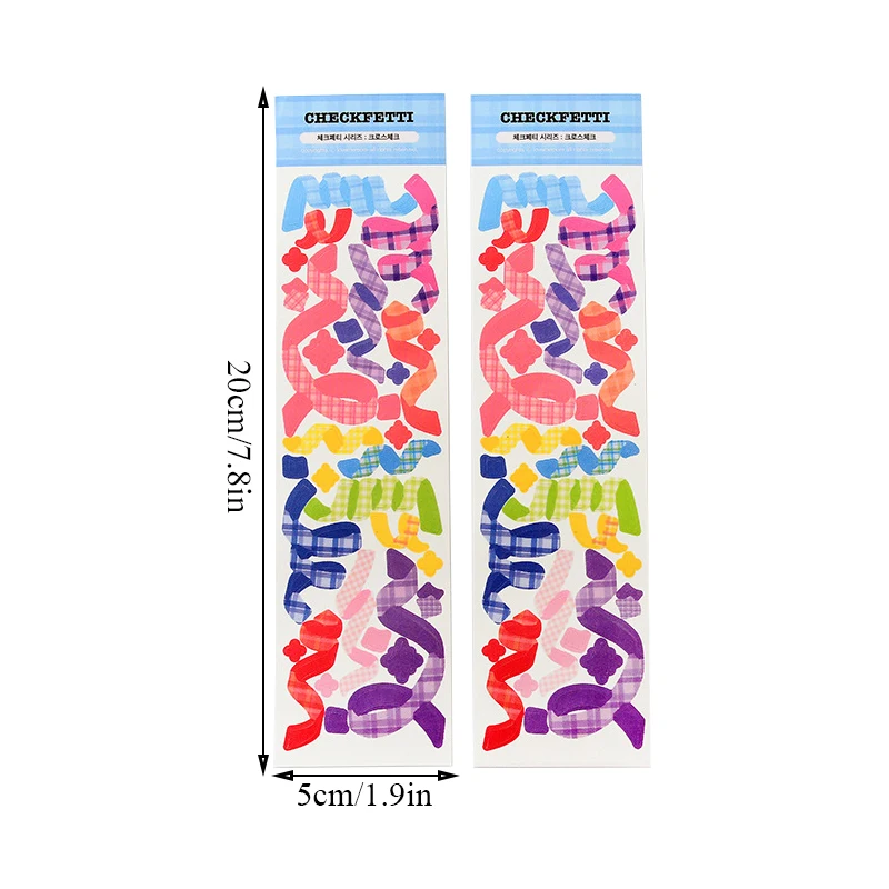 

2 Sheets INS Colorful Star Ribbon Stickers Decoration Hand Account Scrapbooking Paper Sticker Creative Stationery Personalized