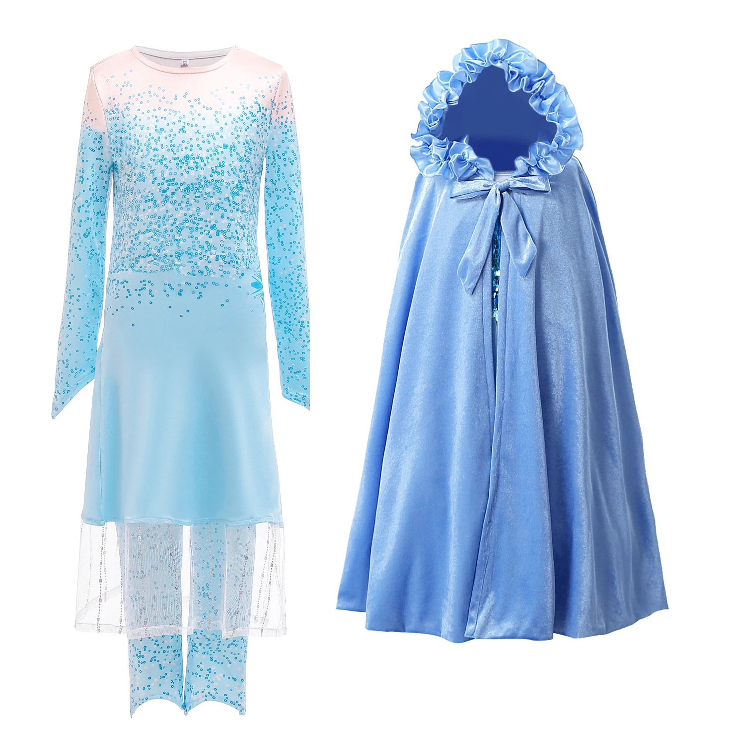 Новинка платье для девочек одежда костюм принцессы Холодное сердце 2 Аиша Эльза