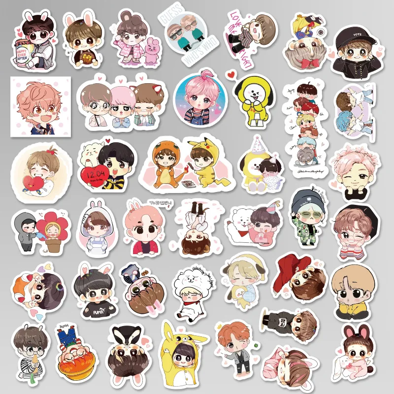 40 pieces of K pop Korean set Bangtan boys kawaii pegatinas stickers hand account sticker pack girl stickers cartoon stickers