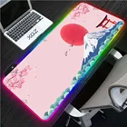 XGZ Japan Pink Cherry Blossom Mount Fuji RGB геймерский ноутбук игровые аксессуары светящийся светодиодный Офисный Компьютерный клавиатура Коврик для мыши