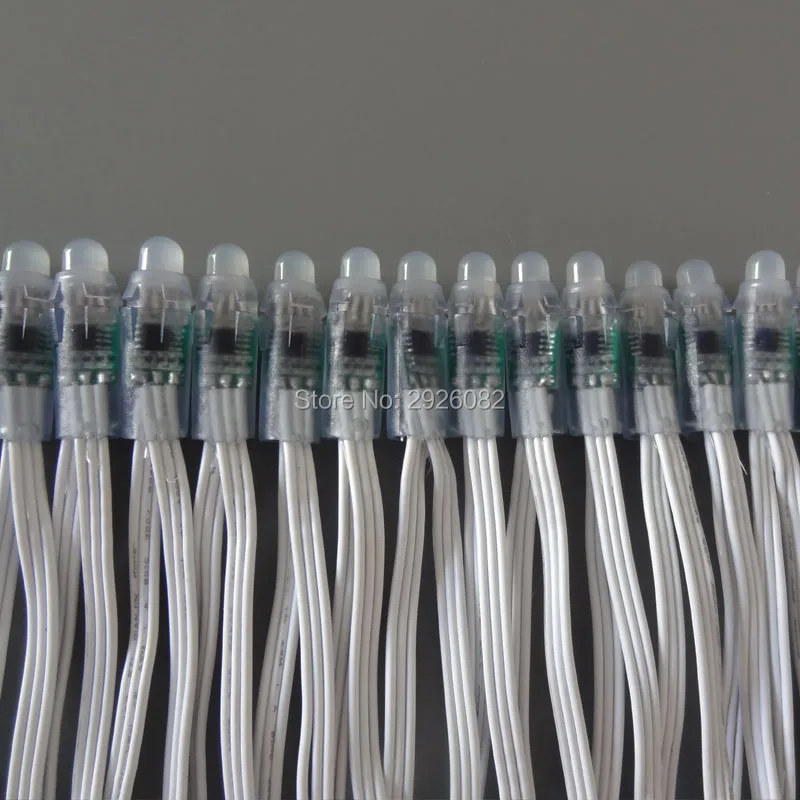 Светодиод 18AWG wire 100 шт./компл. 5 В Модифицируемый пиксельный модуль WS2811 12 мм Узловая