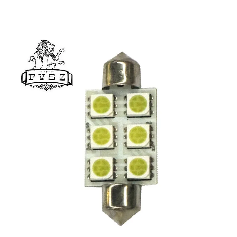 1 шт. Festoon 39mm C5W светодиодный C10W интерьер автомобиля светильник s 5050 6 SMD авто