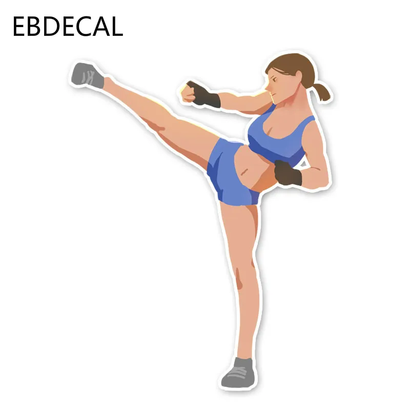 Ebdeckle бокс девушка тхэквондо машина бампер окно переводные наклейки для чемодана