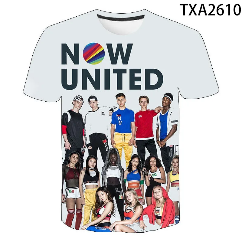

Футболка Летняя с объемным принтом «Now United» для мальчиков и девочек