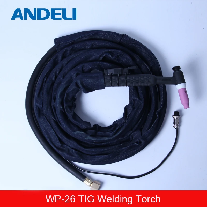 ANDELI WP-26 TIG Torch Air-Cooled TIG Welding Gun Two-pin socket Tungsten Arc Welding Accessories