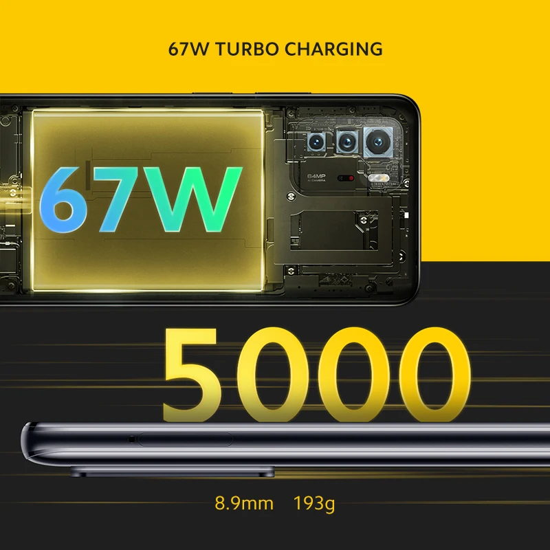 Глобальная версия POCO X3 GT 5G 128 ГБ/256 ГБ Dimensity 1100 Octa Core 67 Вт Turbo Charge 5000 мАч 6 '𧄠 Гц 64