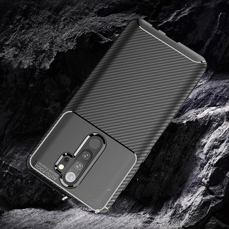 Модный противоударный чехол из углеродного волокна для Xiaomi Redmi 9 задняя крышка