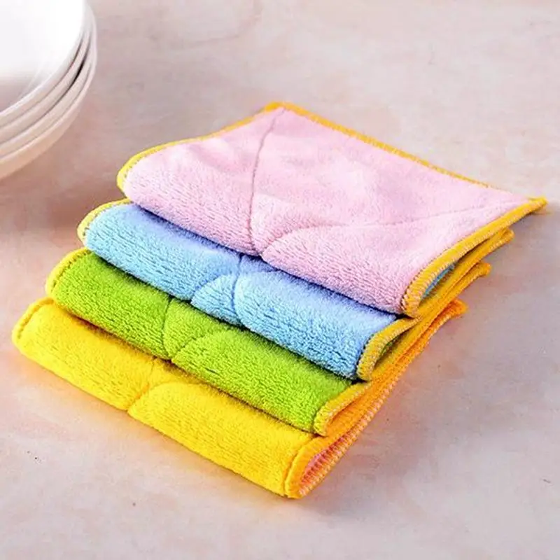 Двухстороннее полотенце для рук из микрофибры кухонная ткань посуды