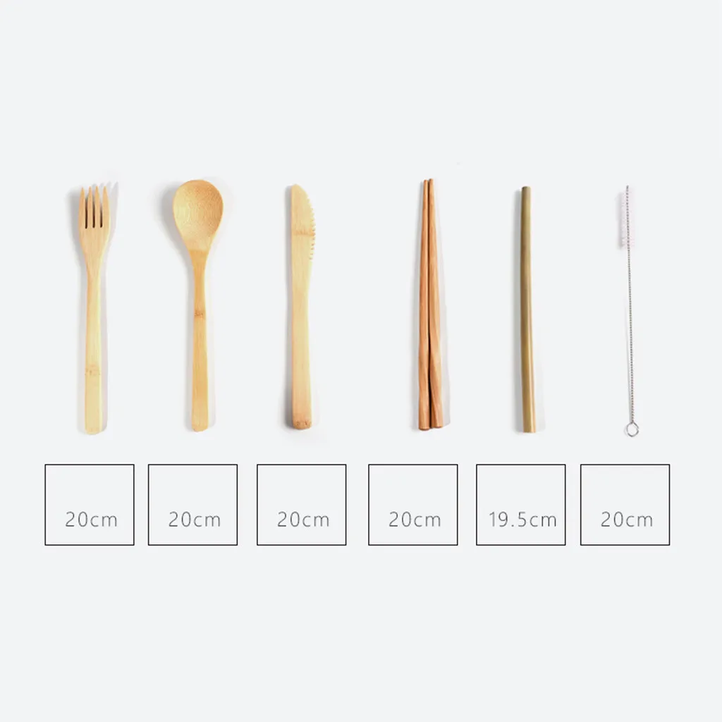 Кухонные принадлежности портативные бамбуковые столовые приборы дорожный