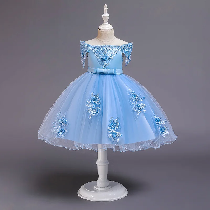 YOLIYOLEI Lovely Girl Princess Dresses European Style Party Embroidery Flower Dress Birthday Wedding Clothes for 3-10 Years Kids | Детская